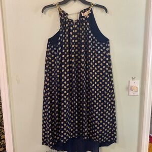 Navy blue and gold Michael Kors high low dress